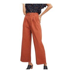 Madewell Pleated Wide-leg High Rise Cropped Pants in Afterglow Red Women's 2